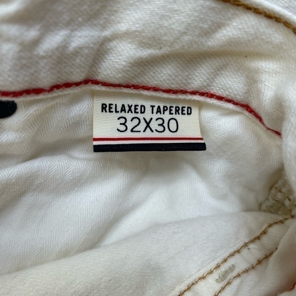 Tommy Hilfiger Jeans Mens 32 x 30 Carpenter Relaxed Tapered White Denim Classic - Picture 3 of 5